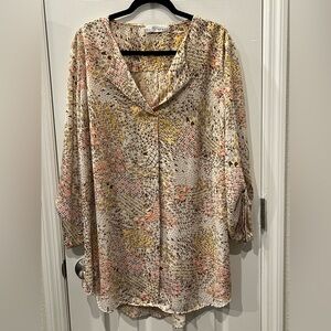 Pink and Tan Relaxed Sailor Collar Tunic